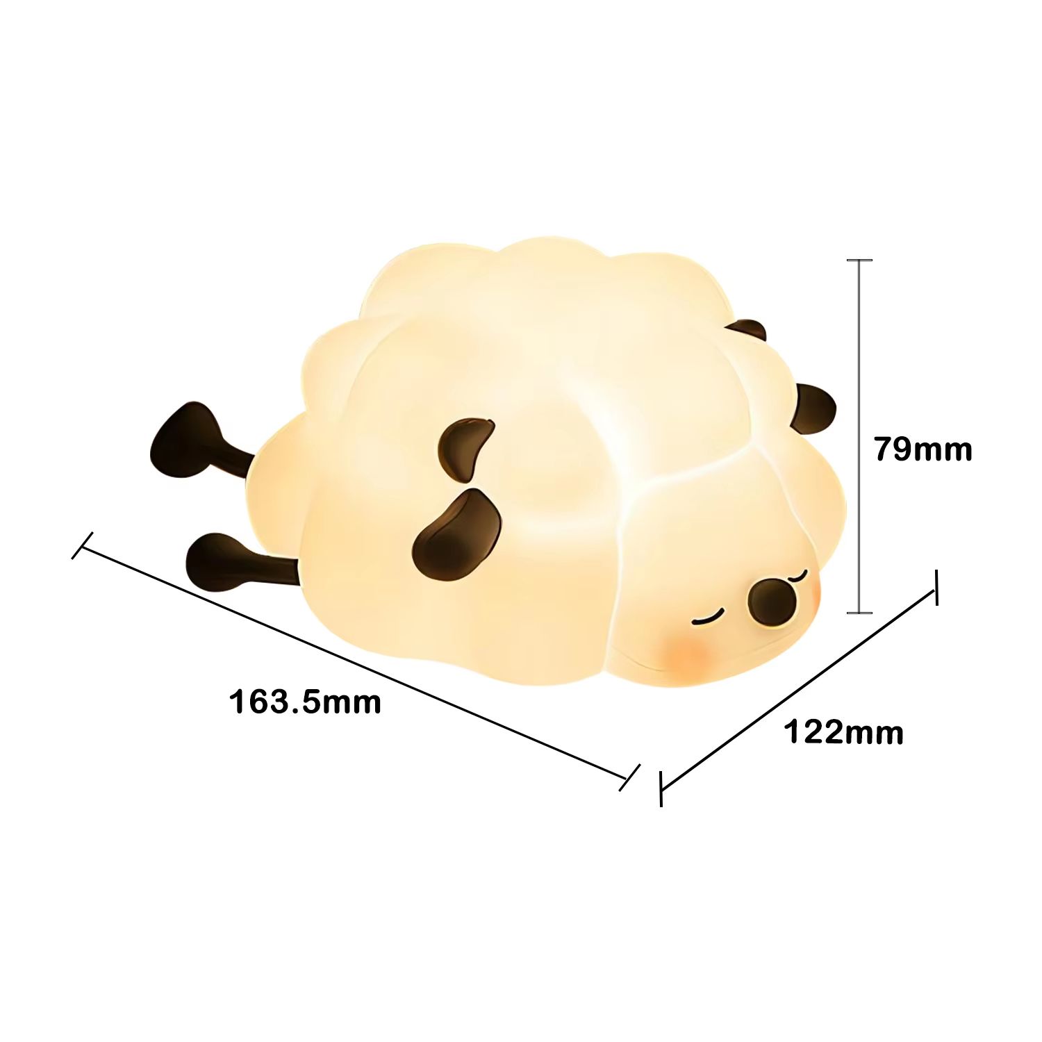 Cute Silicone Sheep Night Light – Rechargeable Kids Night Lamp with Timer & Dimming