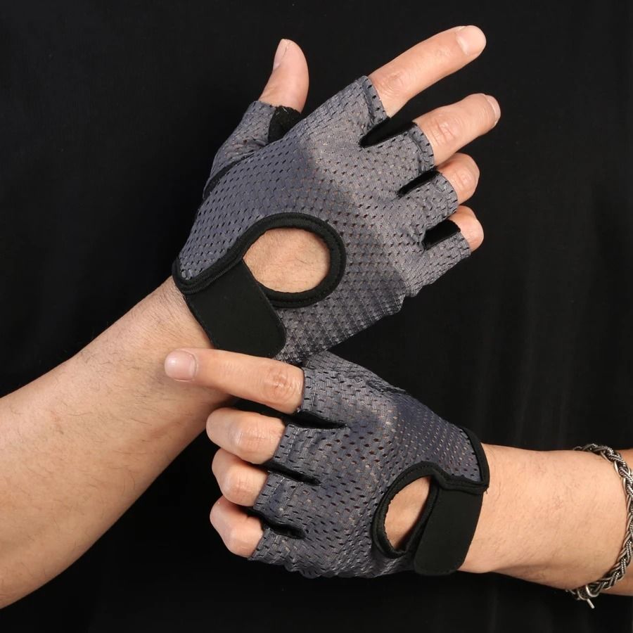 Silk Breathable Half-Finger Gloves with Anti-Slip Padding