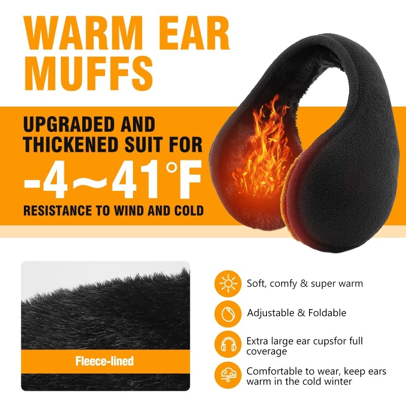 Winter Ear Muffs, Plush Warmth for Skiing, Cycling & Outdoor Adventures