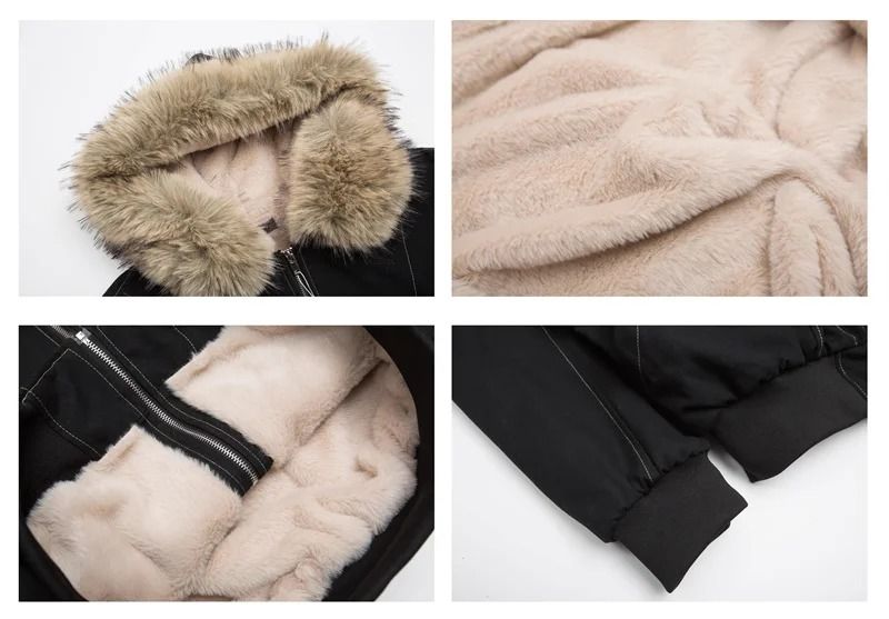 ZAROY Fur Collar Hooded Parka