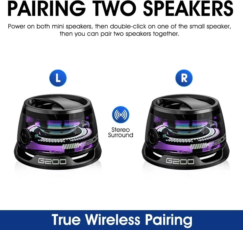 New Bluetooth Speaker with RGB Lighting, Magnetic BT Mini Sound Box and Phone Holder
