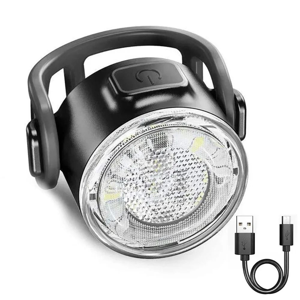 Increase your visibility and safety during night rides with this rechargeable bike light set featuring both front and re
