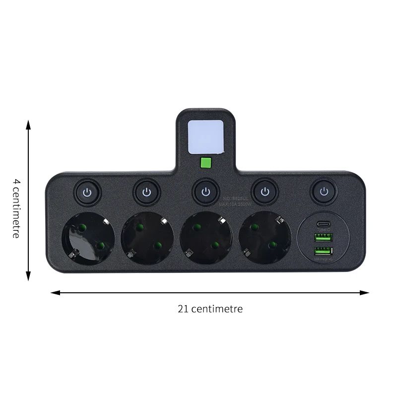 EU 4-Socket Wall Power Outlet