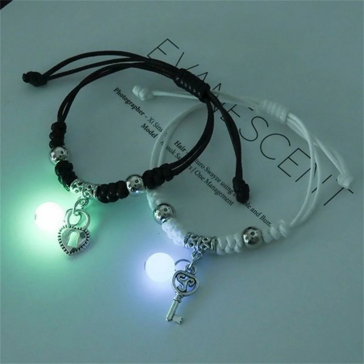 Luminous Charm Bead Couple Bracelet