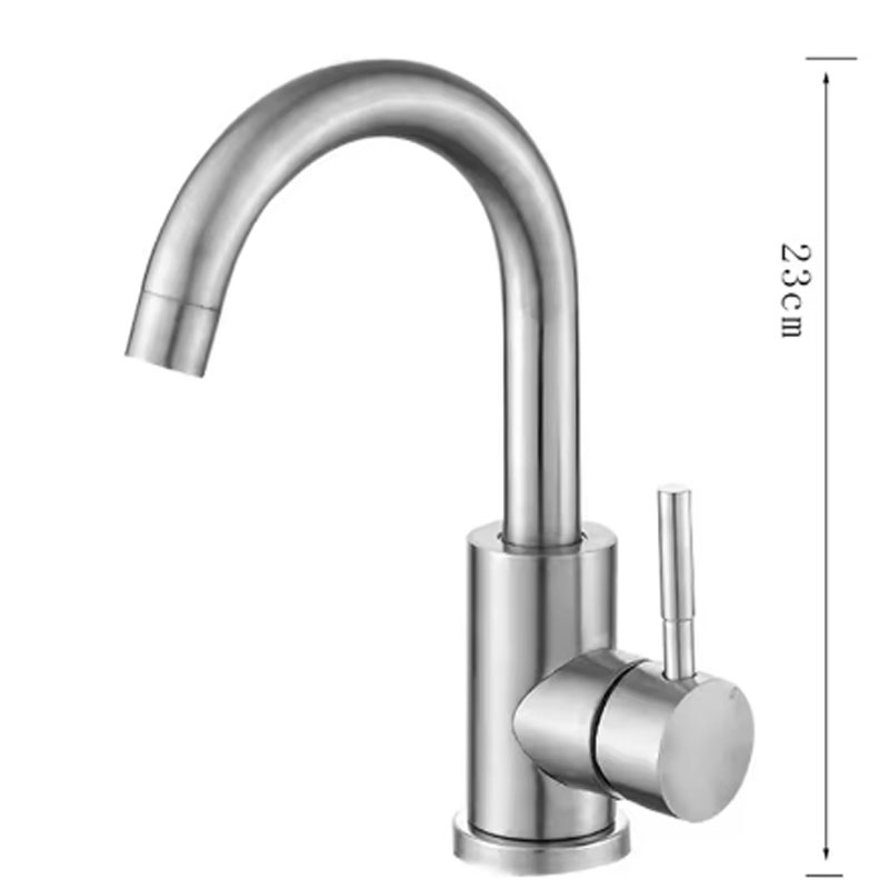 Stainless Steel Bathroom Faucet Swivel Single Lever Sink Mixer Tap