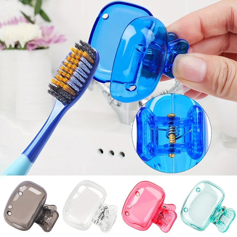 Protective Toothbrush Pod Case, Travel Toothbrush Head Covers, Portable Plastic Clip for Travel