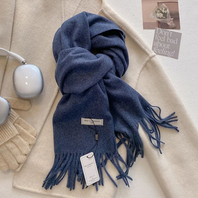 Luxury Winter Wool Blend Pashmina Scarf – Thick Cashmere-Feel Women's Shawl & Wrap 2024