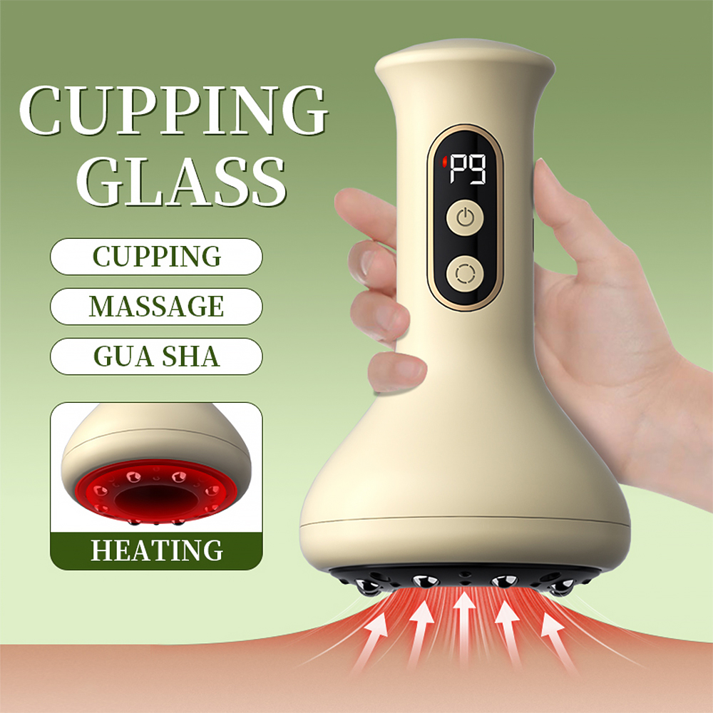 Handheld Electric Abdominal Massager, Hot Compress Therapy, Adjustable Guasha Cupping, Arm and Leg Massage