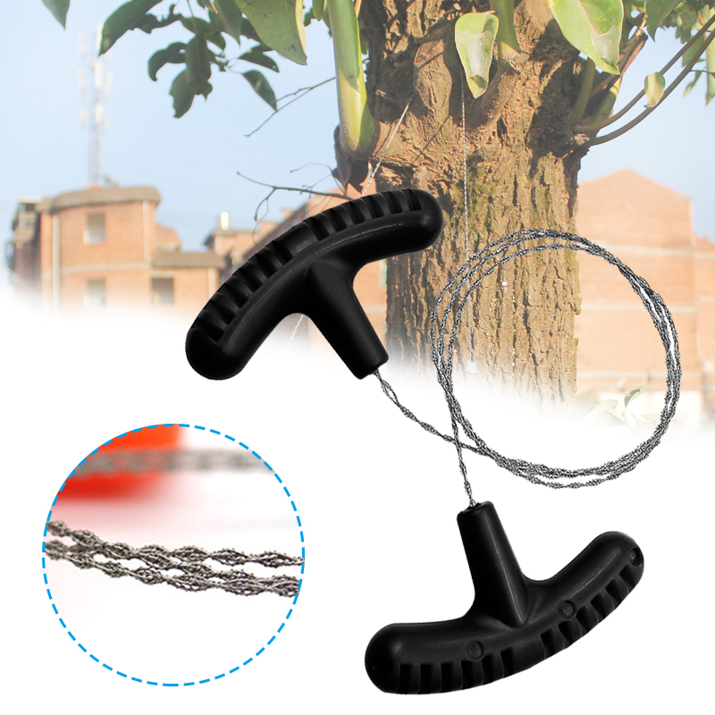 Portable Stainless Steel Wire Saw with Finger Handle Outdoor Camping & Hiking Survival Tool