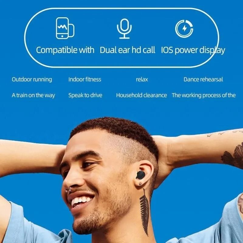Wireless Bluetooth Earbuds with Noise Cancelling and Charging Case