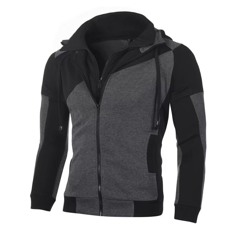 Urban Slim-Fit Fleece Bomber Jacket with Scarf-Style Stand Collar