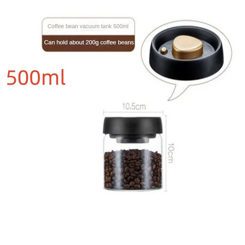 Vacuum Sealed Coffee Bean Storage Container Airtight Glass Coffee Jar