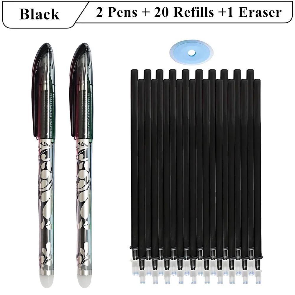 PrecisionWrite 0.5mm Erasable Gel Pens Set with 20 Refills & Eraser – Smooth Writing Refillable Stationery Kit