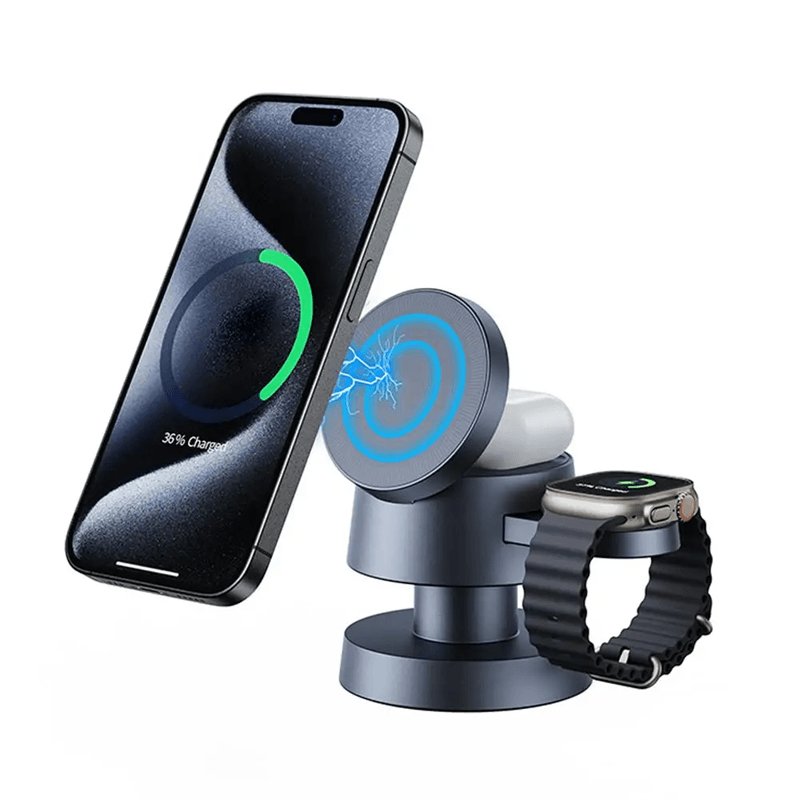 Mushroom Lamp Wireless Charger 4 in 1 Magnetic Night Light Charging Station