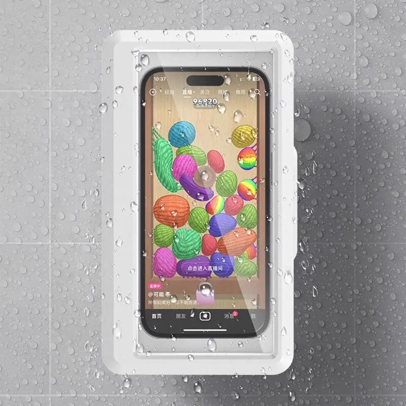 Universal Waterproof Anti-Fog Shower Phone Holder and Bathroom Media Station