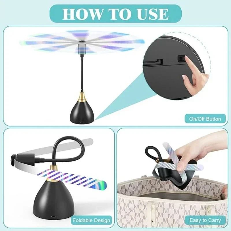 Fly Repellent Table Fans with Soft Blades for Outdoor Dining and Picnics