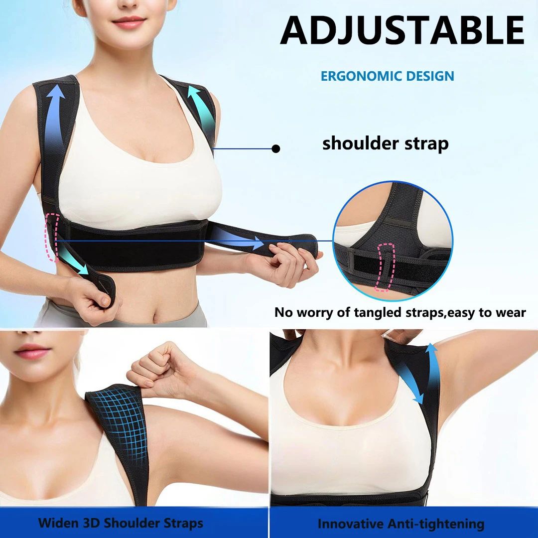 Ergonomic Back Posture Corrector Belt Brace for Men & Women Shoulder Support Sitting & Standing