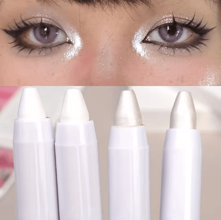 Shimmering White Highlight Stick – Glitter Eyeshadow Pencil for Bright, Radiant Eyes