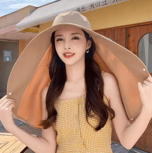 Sun Protection Hat with Neck Cover Breathable Wide Brim Travel and Beach Hat