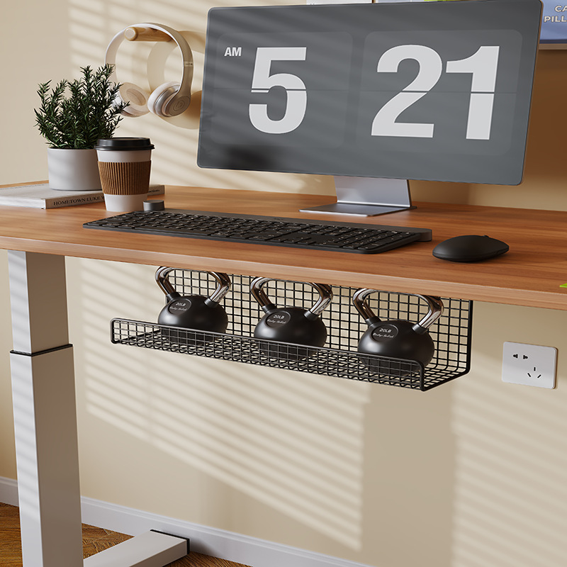 No-drill Under-desk Cable Management Tray Power Cable Rack Wire Socket Storage Organizer