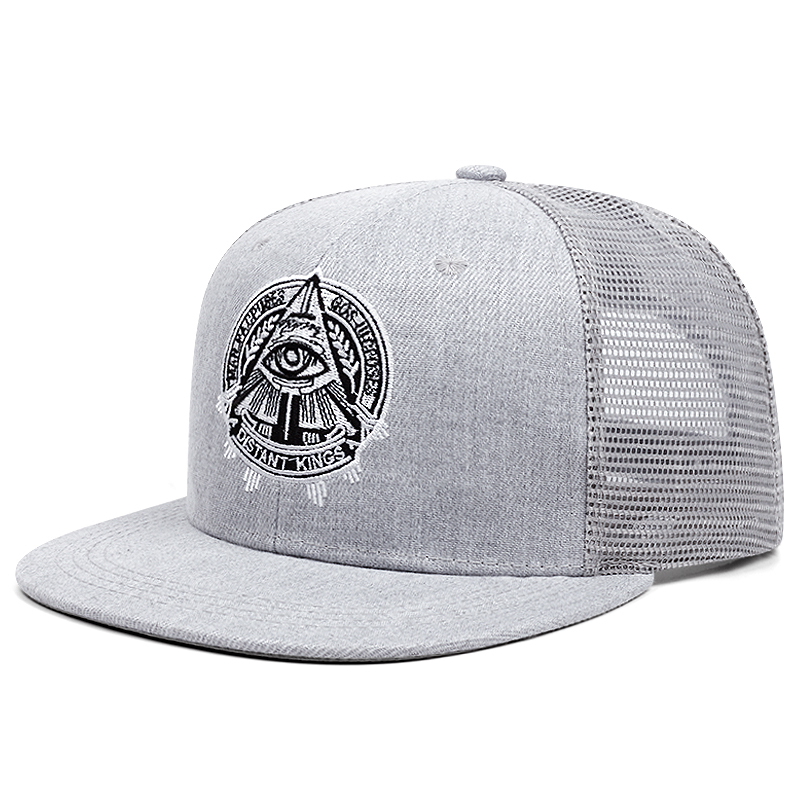 Street Style Eye of God Mesh Hat, Flat Edge Baseball Cap for Men and Women, Outdoor Fashion HipHop Hat