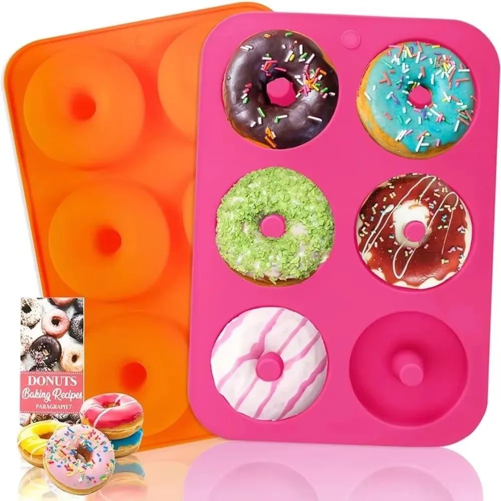 Premium 6-Cavity Silicone Donut & Baking Mold – Non-Stick Pastry, Cake & Dessert Pan