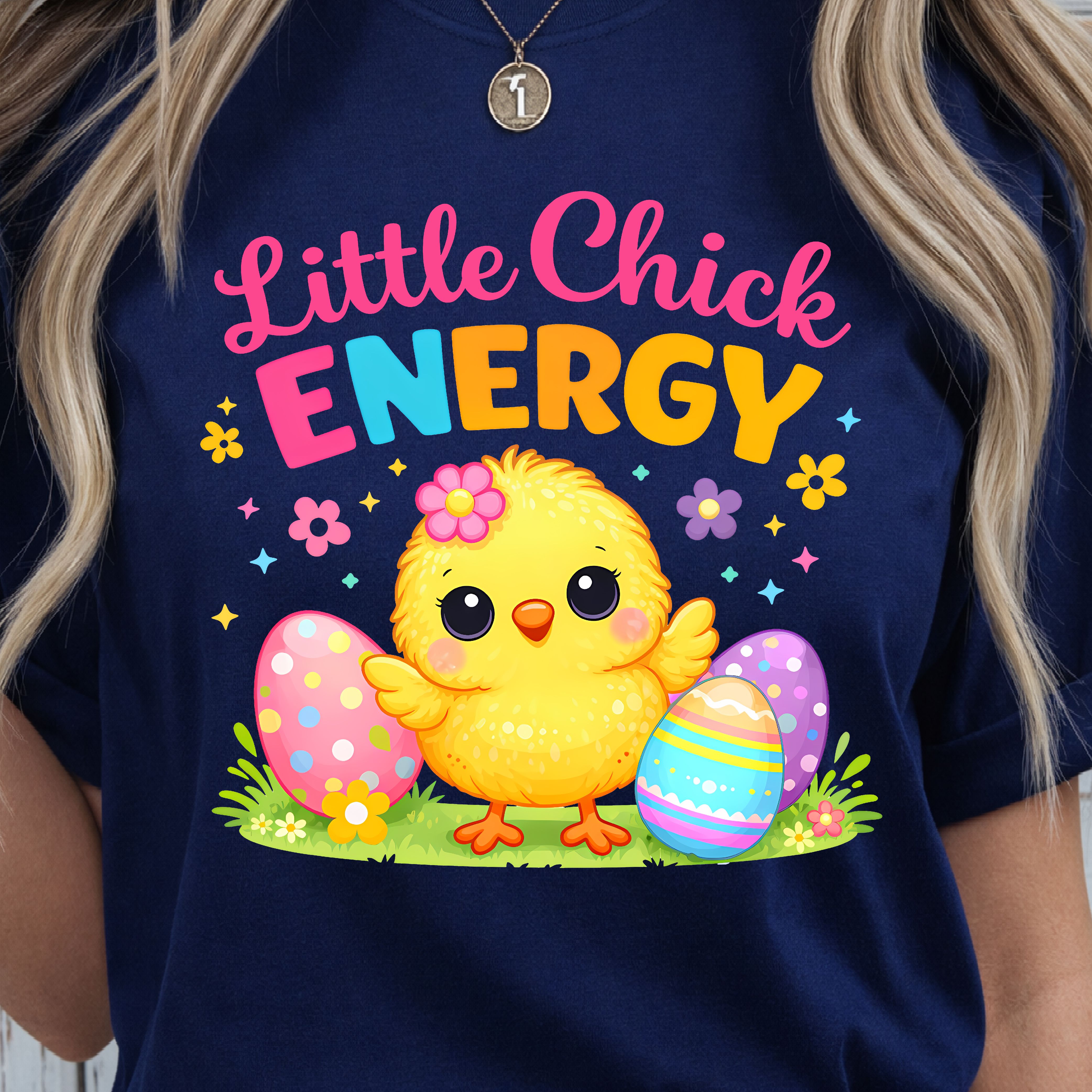Little Chick Energy Shirt – Cute Chick & Easter Eggs Design Tee