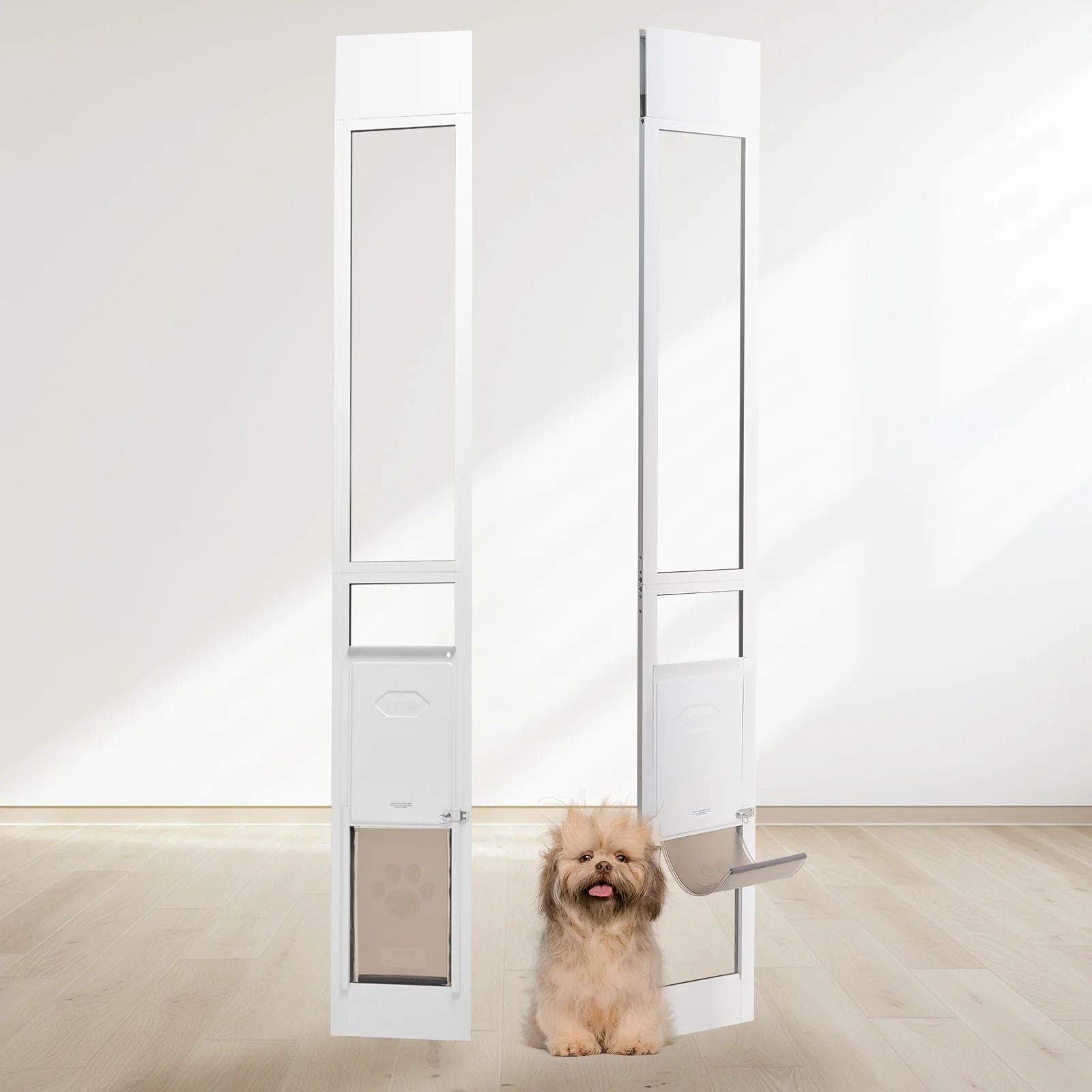 Adjustable Sliding Glass Pet Door | Aluminum Frame & Tempered Glass