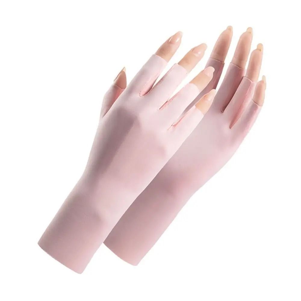 UV Protection Nail Art Gloves Open Finger Manicure Safety Gloves
