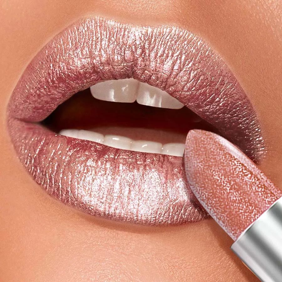 Luminous metallic lipstick Glitter Lip Glaze, Waterproof Long-Lasting Shine