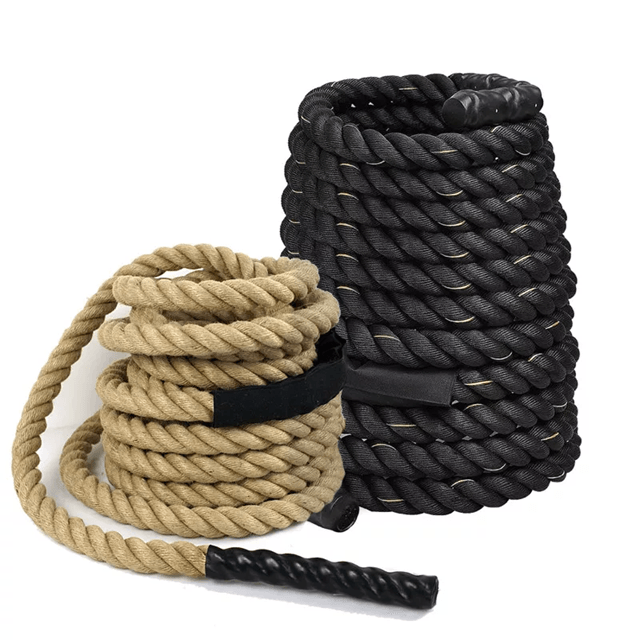 1.5 Inch 30 FT Battle Rope for Strength and Cardio Training with Poly Dacron Construction
