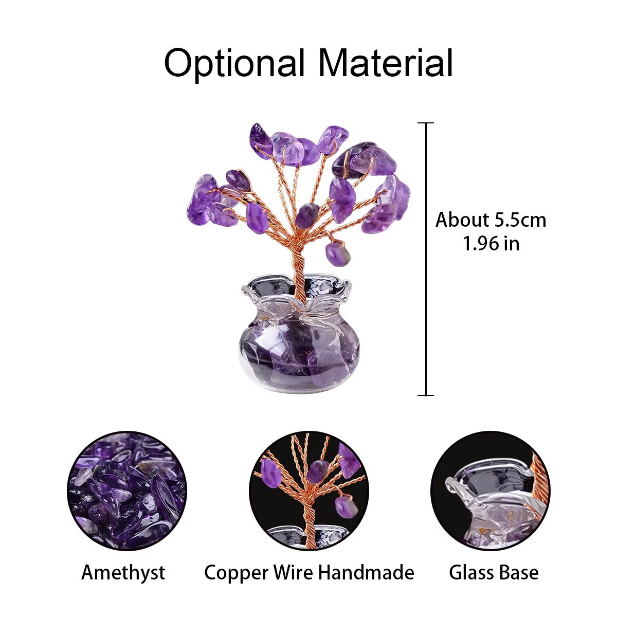 Natural Crystal Tree Bonsai – Reiki Healing Feng Shui Gemstone Tabletop Ornament for Positive Energy and Home Decor