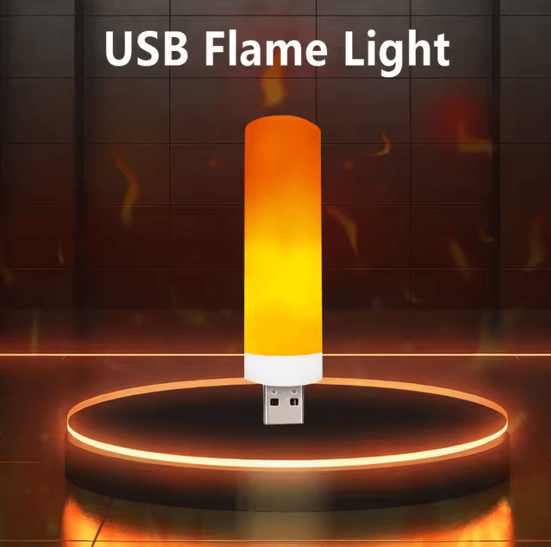 USB LED Flame Light – Dynamic Flickering Fire Effect Atmosphere Bulb