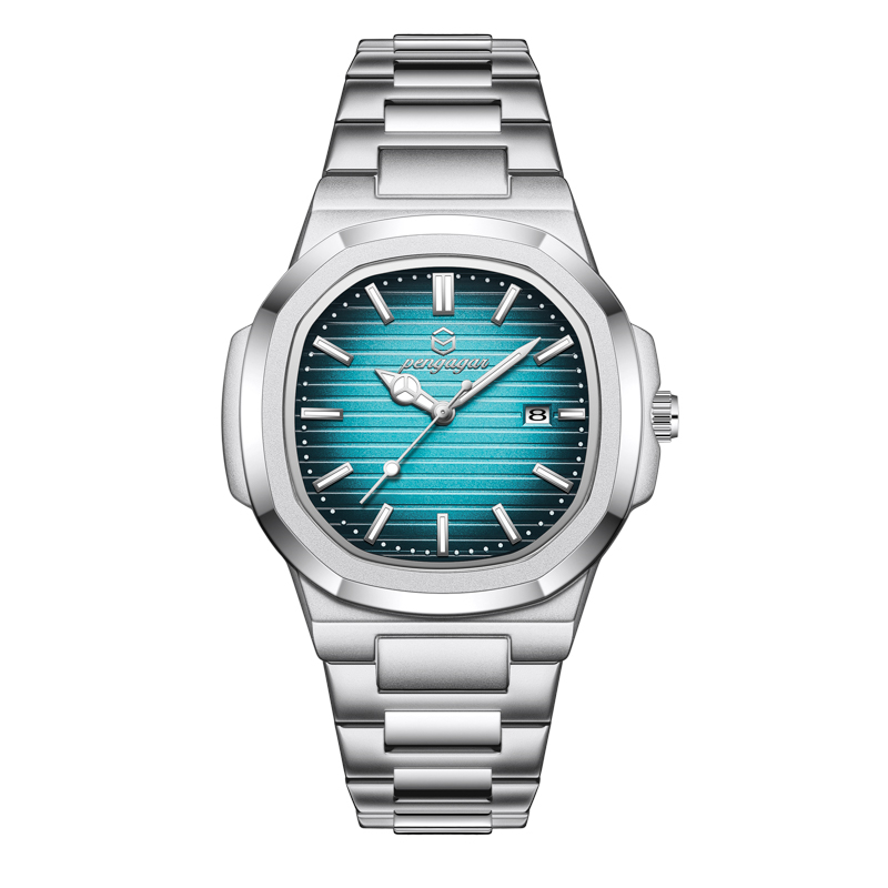 Luxury Military Square Dial Men Waterproof Quartz Watch with Luminous Date & Week