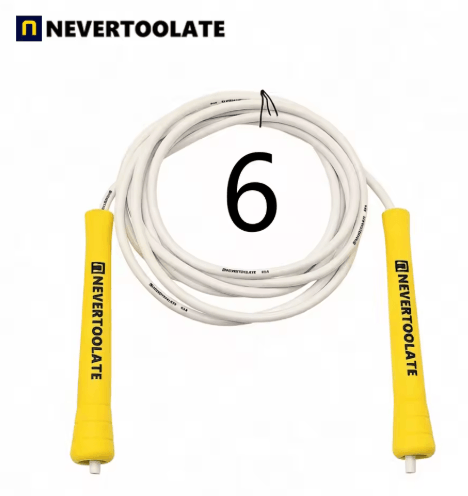 NeverTooLate PVC Fitness Skip Rope – Strong PVC skip rope with Long Handles
