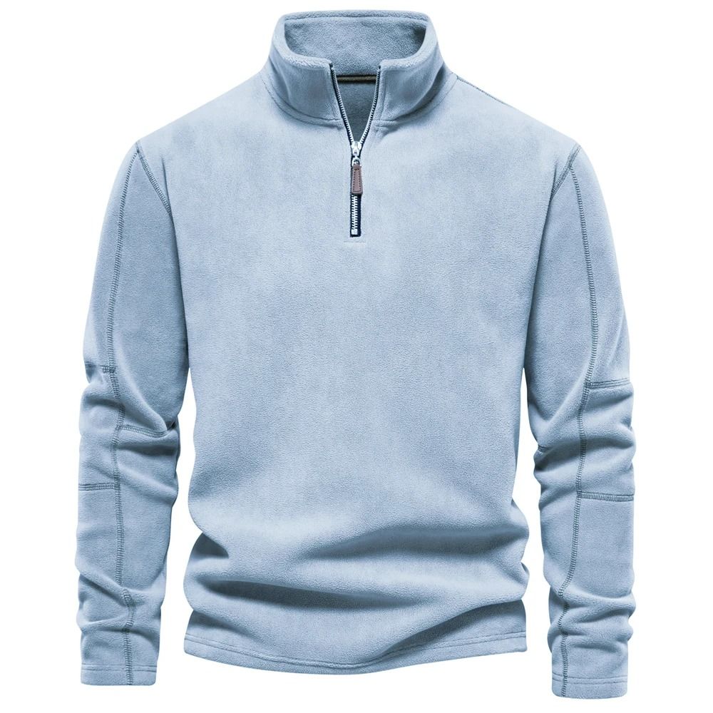 Quality Thickened Warm Fleece Jacket – Mens Zipper Neck Soft Shell Pullover
