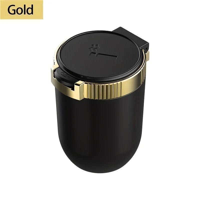LED Car Ashtray with Lid Smokeless Stainless Steel Portable Auto Ash Tray