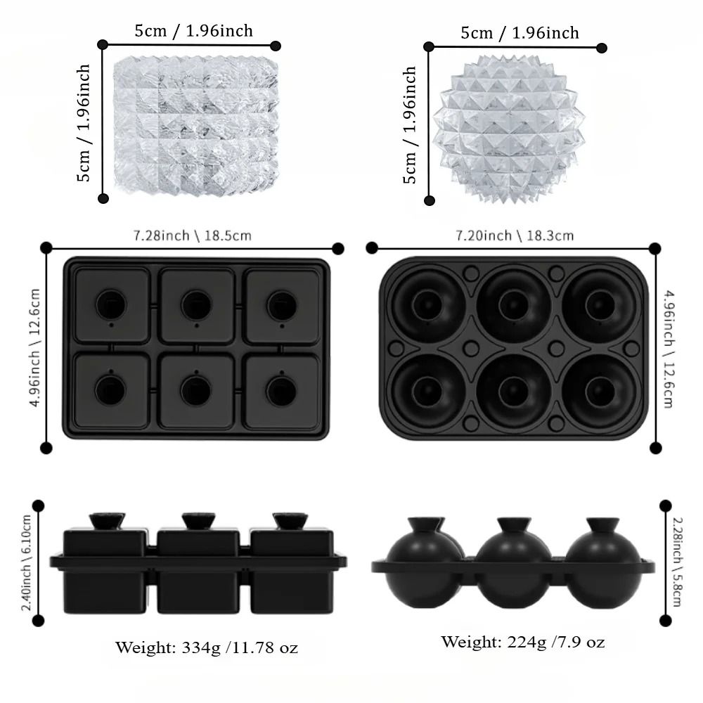 High-Fidelity Silicone Ice Ball Mold Set