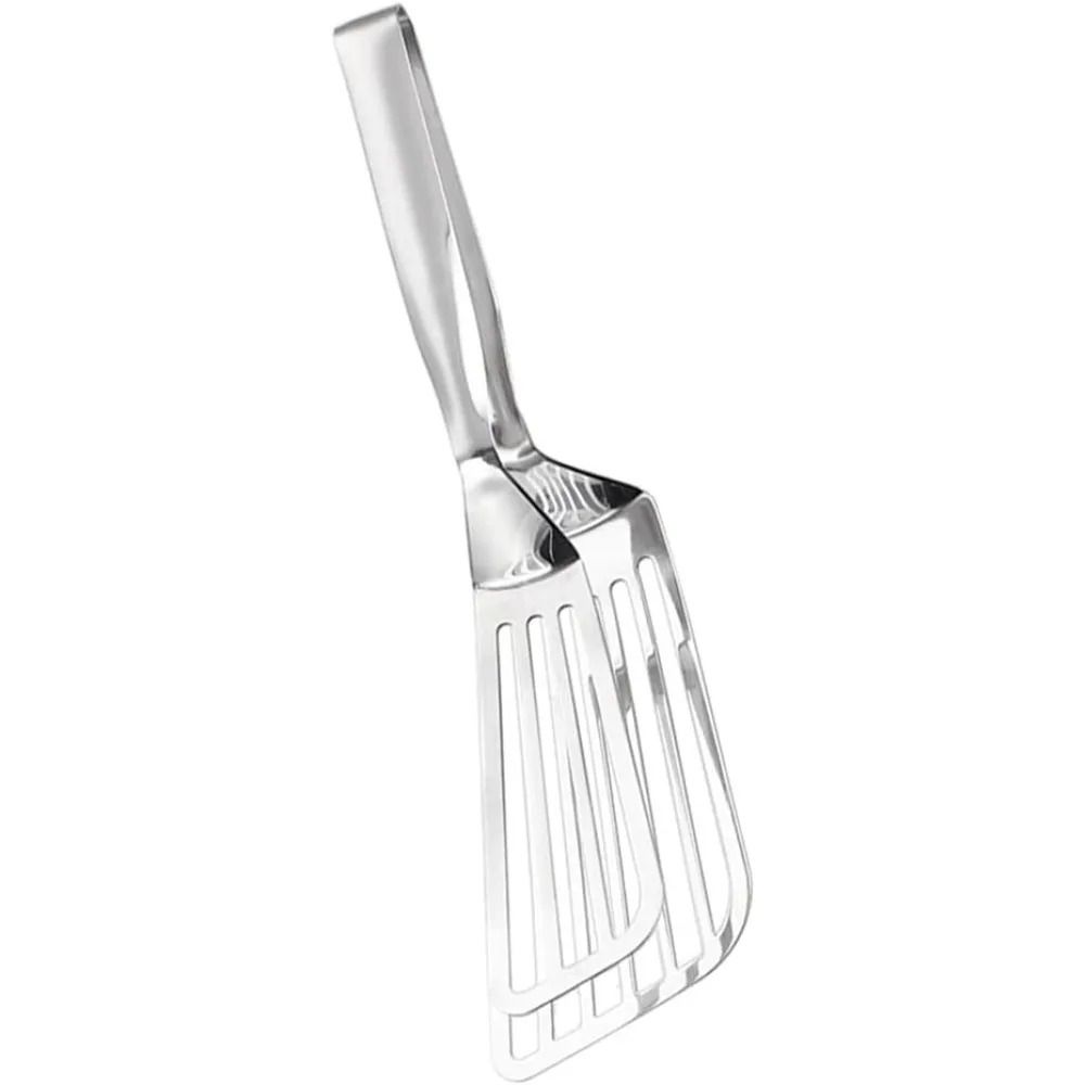 Professional Stainless Steel Fish Gripper and Serving Tongs for Steak, Pizza, and Grilling