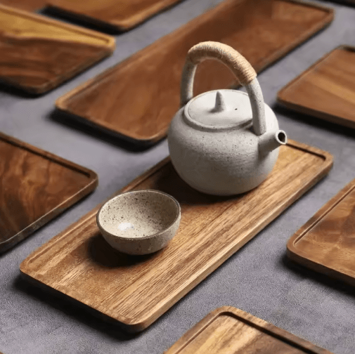Acacia Wood Rectangular Serving Tray and Long Charcuterie Board