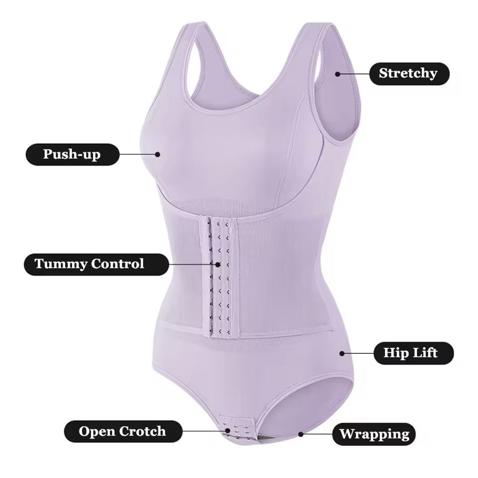 Zipper Waist Trainer Bodysuit – Tummy Control Shapewear with Belt
