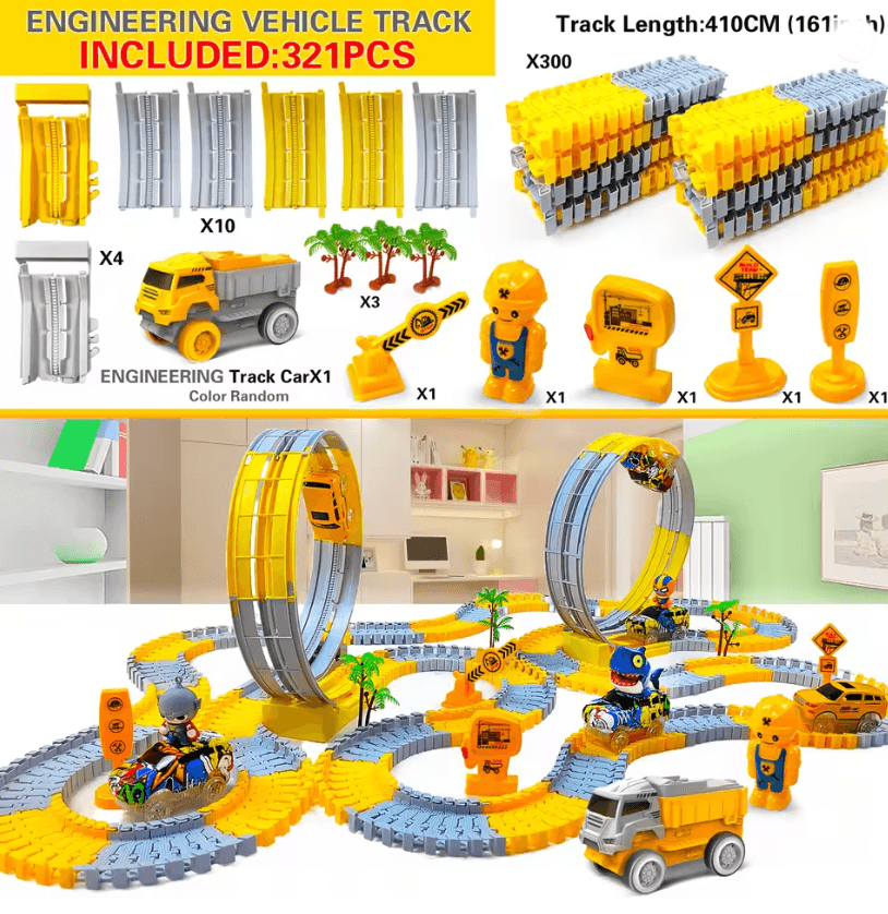 RoadFlex Electric Flexible Track Toy Childrens Interactive STEM Car Set