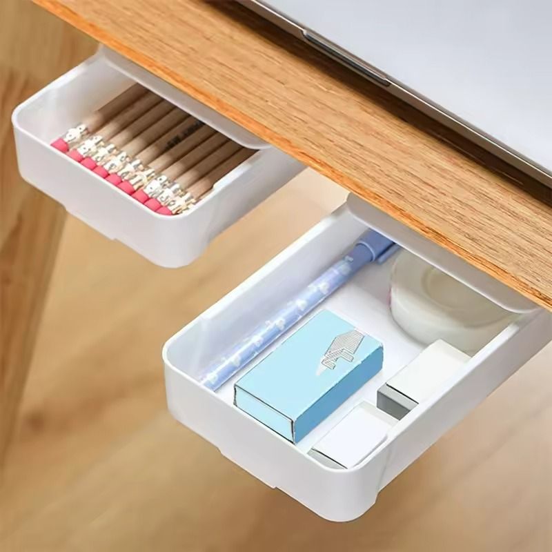 Self-Adhesive Hidden Desk Drawer – Under-Table Storage Box for Stationery & Accessories