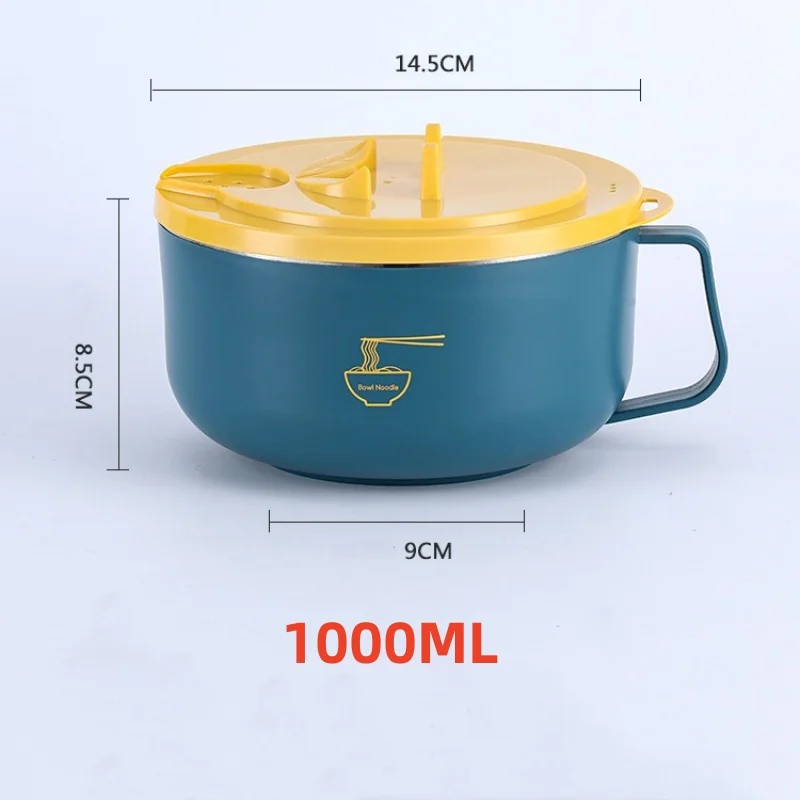 Stainless Steel Noodle Bowl with Lid Heat-Resistant Instant Noodles Cooker