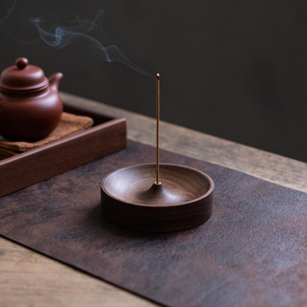 Black Walnut incense burner Handmade Tea Ceremony Tray Holder