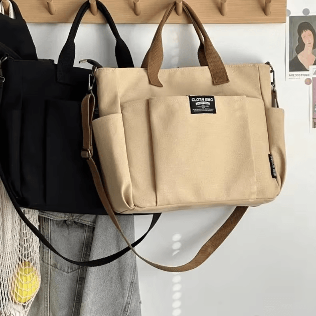 UrbanCarry Large Capacity Canvas Tote Bag Crossbody Student Commuter Shoulder Bag