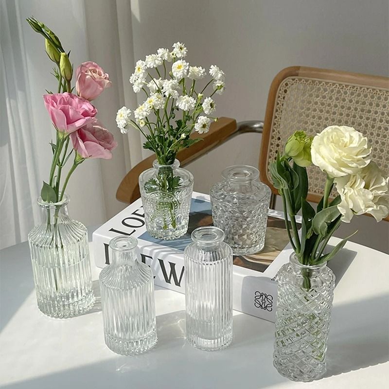 Mini Transparent Nordic Glass Vase – High-Performance Hydroponic Plant Vase & Modern Living Room Ornament