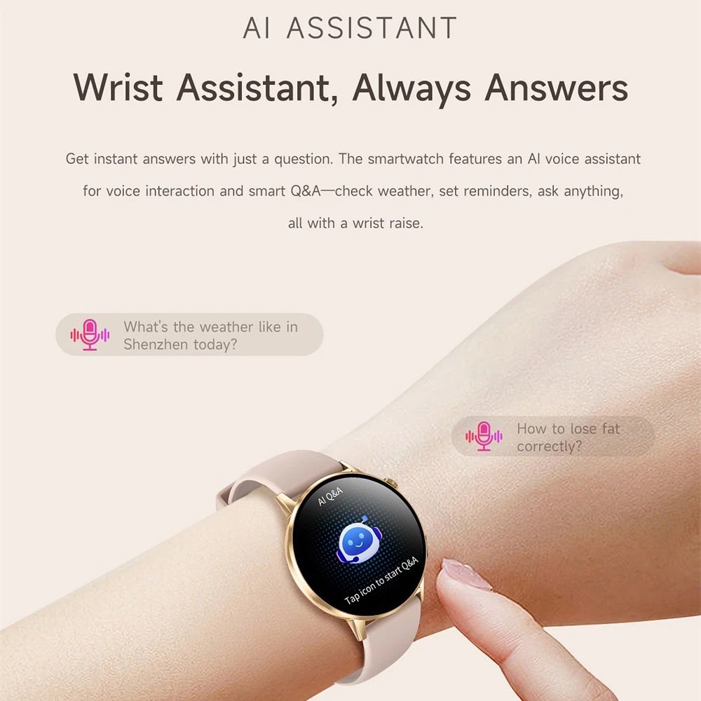 Women AMOLED Bluetooth Calling Smartwatch with Flashlight
