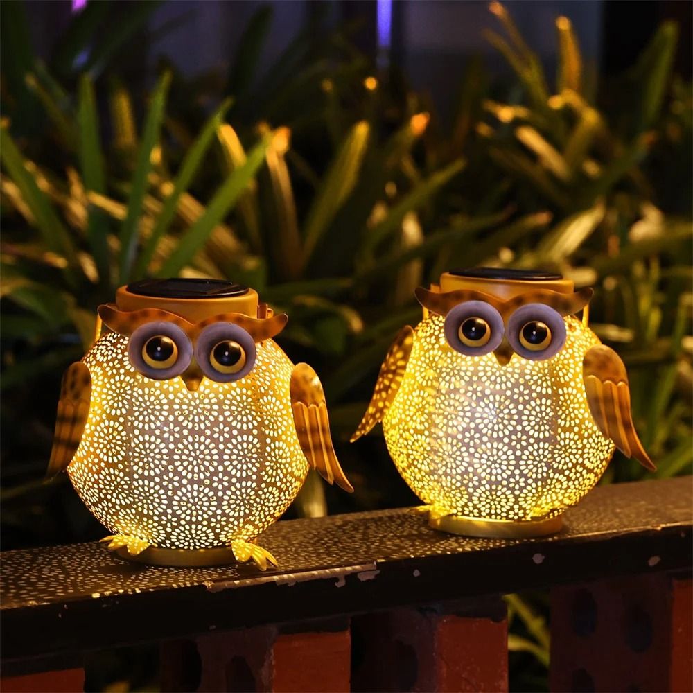 Hanging Solar Owl Lantern | Waterproof Decorative Metal Garden Light for Patio & Pathway