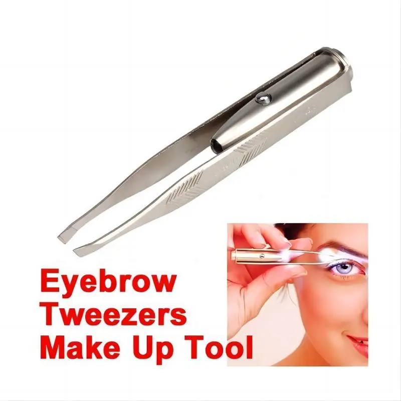 LED Eyebrow Tweezer with Portable Stainless Steel Design for Precise Hair Removal